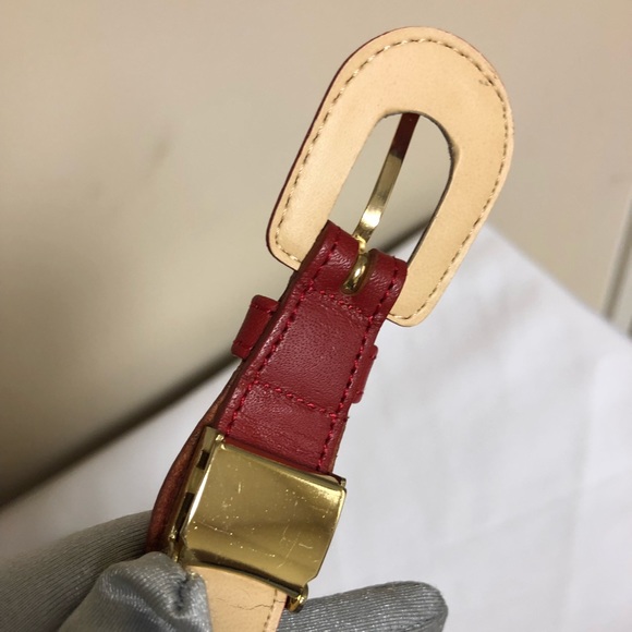 DAKS LONDON ENGLAND RED LEATHER WOMEN'S BELT $398 - Picture 5 of 8